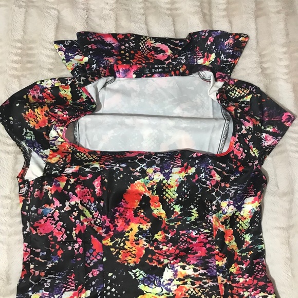 Split gel Square neck dress - Picture 4 of 4